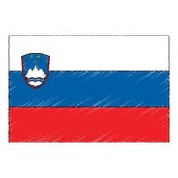 main tiré esquisser drapeau de Slovénie. griffonnage style icône vecteur