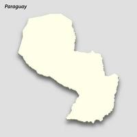 3d isométrique carte de paraguay isolé avec ombre vecteur