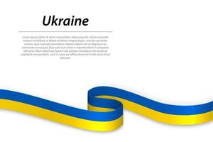 agitant ruban ou bannière avec drapeau de Ukraine. modèle pour indépendant vecteur