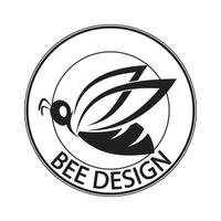 icône de conception d'illustrations de logo d'abeille vecteur