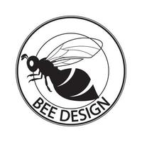 icône de conception d'illustrations de logo d'abeille vecteur