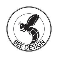 icône de conception d'illustrations de logo d'abeille vecteur