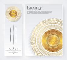 couvertures et cartes de luxe de style mandala blanc et or vecteur