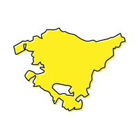 Facile contour carte de basque pays est une Région de Espagne vecteur