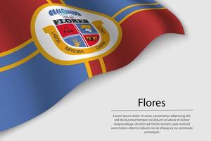 vague drapeau de flores est une Etat de Uruguay. vecteur