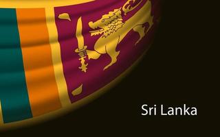 vague drapeau de sri lanka sur foncé Contexte. bannière ou ruban vect vecteur