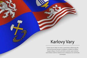 vague drapeau de Karlovy varier est une Etat de tchèque république. vecteur