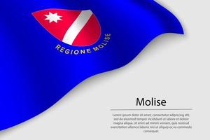 vague drapeau de moliser est une Région de Italie. vecteur