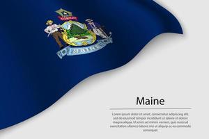 vague drapeau de Maine est une Etat de uni États. vecteur