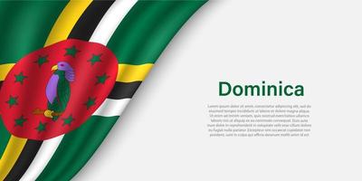 vague drapeau de Dominique sur blanc Contexte. vecteur
