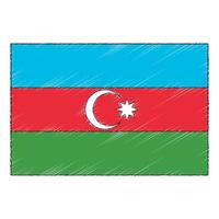 main tiré esquisser drapeau de Azerbaïdjan. griffonnage style icône vecteur