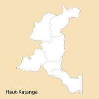 haute qualité carte de haut-katanga est une Région de dr Congo vecteur