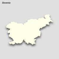 3d isométrique carte de slovénie isolé avec ombre vecteur