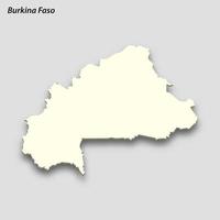 3d isométrique carte de burkina faso isolé avec ombre vecteur