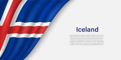 vague drapeau de Islande sur blanc Contexte. vecteur