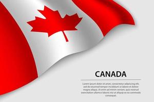 vague drapeau de Canada sur blanc Contexte. bannière ou ruban vecteur