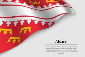 vague drapeau de Alsace est une Région de France. bannière ou ruban vecteur