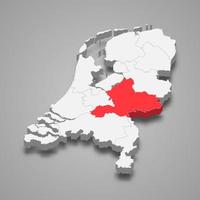 Gueldre Province emplacement dans Pays-Bas 3d carte vecteur