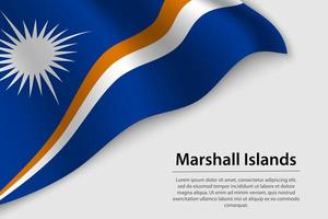 vague drapeau de Marshall îles sur blanc Contexte. bannière ou nervure vecteur