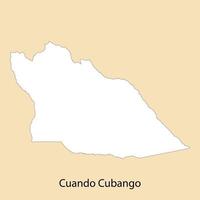 haute qualité carte de cuando cubango est une Région de angola vecteur