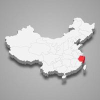 Province emplacement dans Chine 3d carte modèle pour votre conception vecteur