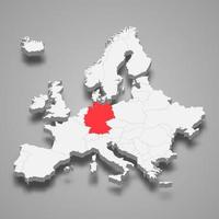 Allemagne pays emplacement dans L'Europe  3d carte vecteur