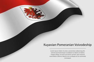 vague drapeau de kuyavian-pomeranian voïvodie est une Région de pola vecteur