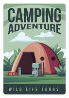 camping aventure verticale affiche vecteur