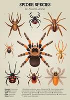 réaliste les araignées diagramme composition vecteur