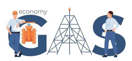 gaz économie plat texte vecteur