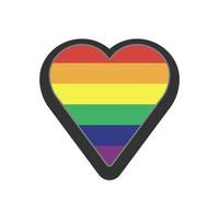 arc en ciel drapeau dans cœur forme. fierté lgbtq l'amour. lesbienne, gay, bisexuel, transgenres, queer symbole. plat icône isolé sur blanc Contexte vecteur
