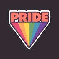 fierté texte avec arc en ciel drapeau badge. lgbt symbole. gay, lesbienne, bisexuel, trans, queer l'amour symbole de diversité. vecteur