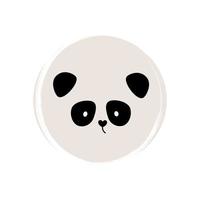 mignonne logo ou icône vecteur avec Panda ours, illustration sur cercle avec brosse texture, pour social médias récit et points forts