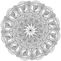 fleuri abstrait mandala avec tourbillonne et Facile motifs, méditatif coloration page vecteur