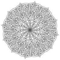 fantaisie contour mandala avec fleuri motifs, méditatif coloration page pour adultes et des gamins vecteur