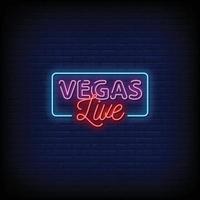 vegas live vecteur de texte de style enseignes au néon