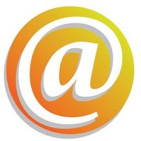 icône de email Orange plat vecteur