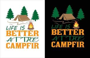 camping T-shirt conception vacteur vecteur