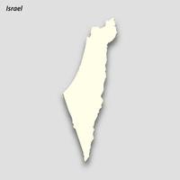 3d isométrique carte de Israël isolé avec ombre vecteur