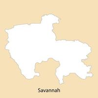 haute qualité carte de savane est une Région de Ghana vecteur