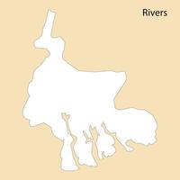 haute qualité carte de rivières est une Région de Nigeria vecteur