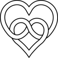 nœud de deux cœurs symbole de éternel l'amour vecteur