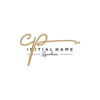 lettre cp signature logo template vecteur