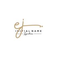 lettre ej signature logo template vecteur