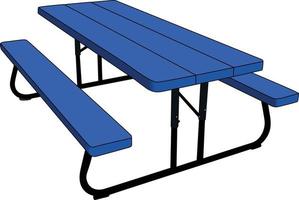 portable rectangulaire table bleu couleur, commercial, parc, préscolaire table vecteur illustration agrafe art