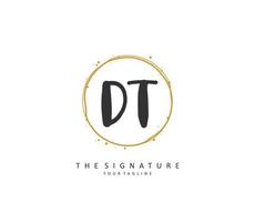 ré t dt initiale lettre écriture et Signature logo. une concept écriture initiale logo avec modèle élément. vecteur