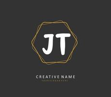 j t jt initiale lettre écriture et Signature logo. une concept écriture initiale logo avec modèle élément. vecteur