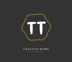 t tt initiale lettre écriture et Signature logo. une concept écriture initiale logo avec modèle élément. vecteur