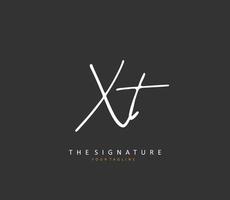 X t xt initiale lettre écriture et Signature logo. une concept écriture initiale logo avec modèle élément. vecteur