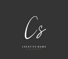 c s cs initiale lettre écriture et Signature logo. une concept écriture initiale logo avec modèle élément. vecteur